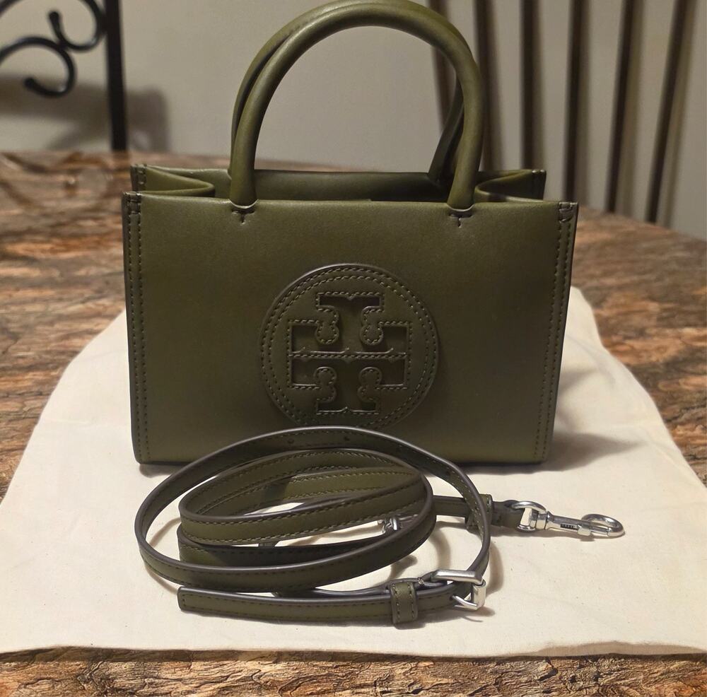 Tory Burch Mini Ella Bio Tote 145613 Olive Green Crossbody Dust Bag